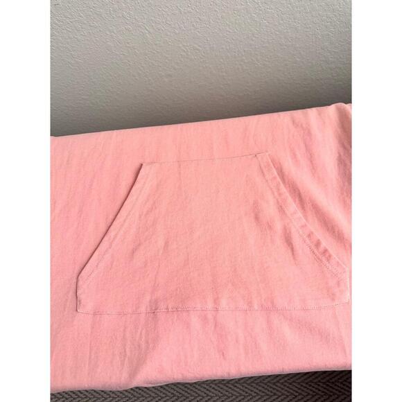 Benin Pink Long Sleeve Drawstring Hood Midi Length Sweatshirt Dress  NWOT - Picture 7 of 10